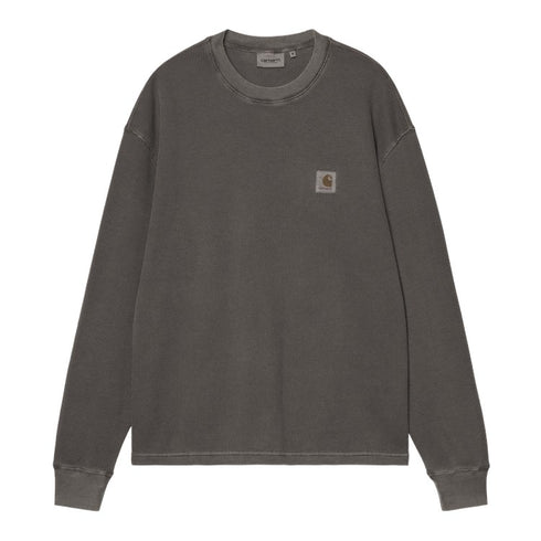 Carhartt Wip L/S Vista Waffle T-Shirt - Black Garment Dyed